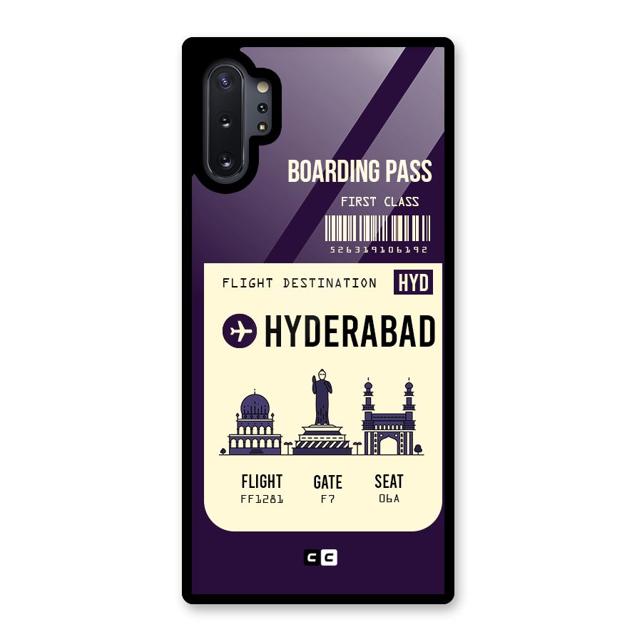 Hyderabad Boarding Pass Glass Back Case for Galaxy Note 10 Plus