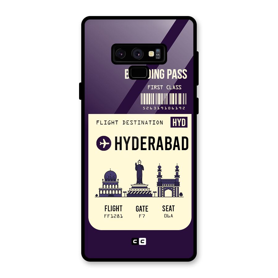 Hyderabad Boarding Pass Glass Back Case for Galaxy Note 9