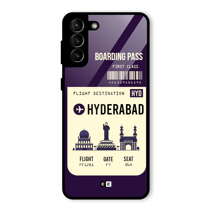 Hyderabad Boarding Pass Glass Back Case for Galaxy S21 Plus