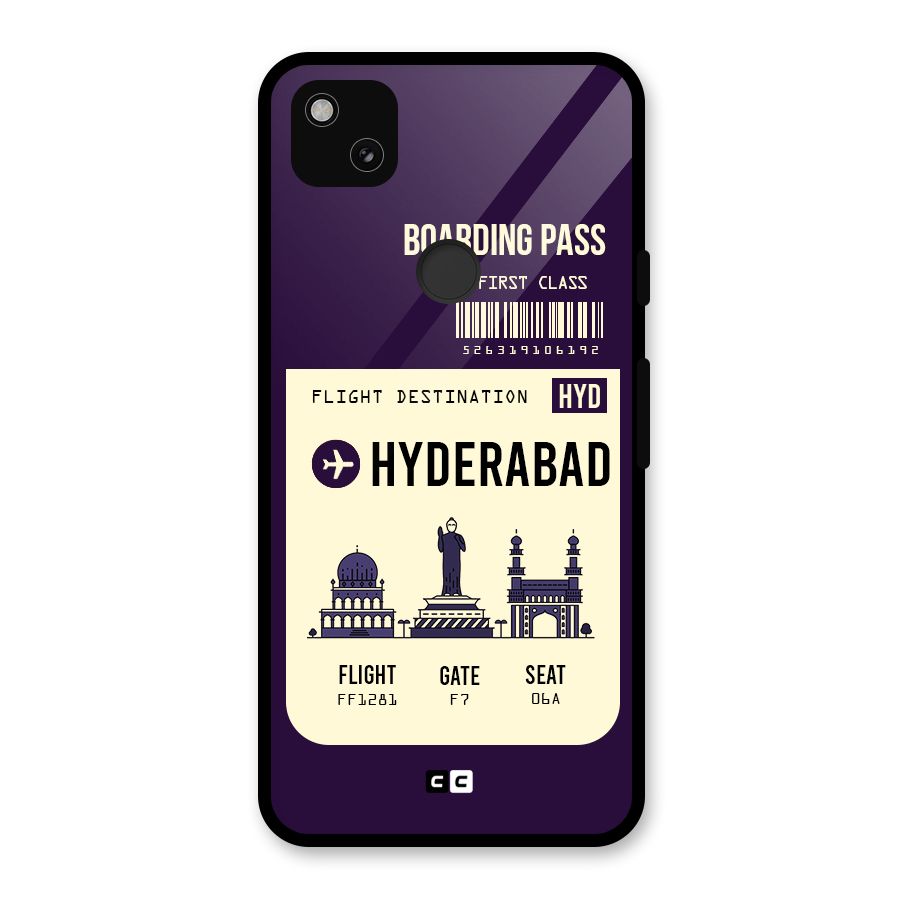 Hyderabad Boarding Pass Glass Back Case for Google Pixel 4a