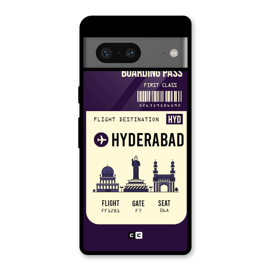 Hyderabad Boarding Pass Glass Back Case for Google Pixel 7