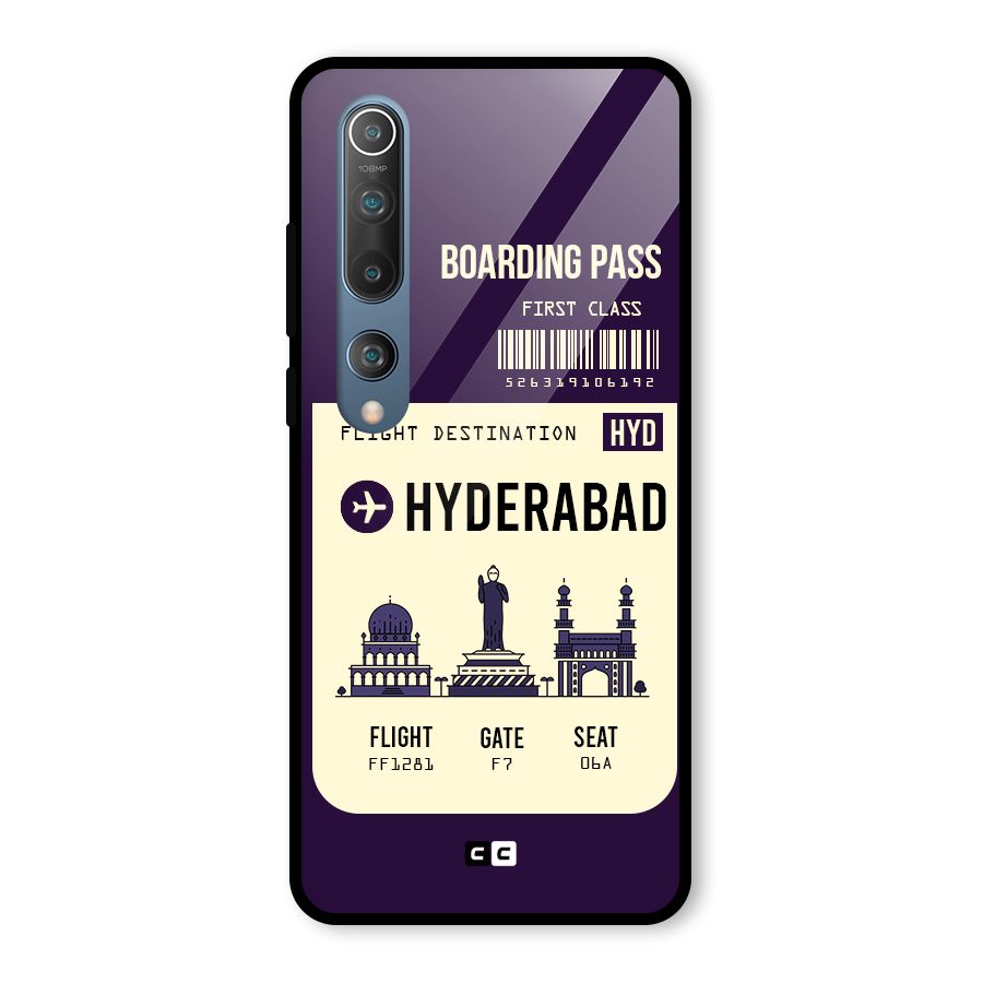 Hyderabad Boarding Pass Glass Back Case for Mi 10