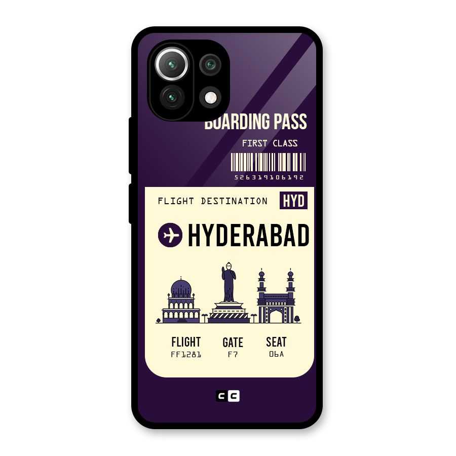 Hyderabad Boarding Pass Glass Back Case for Mi 11 Lite