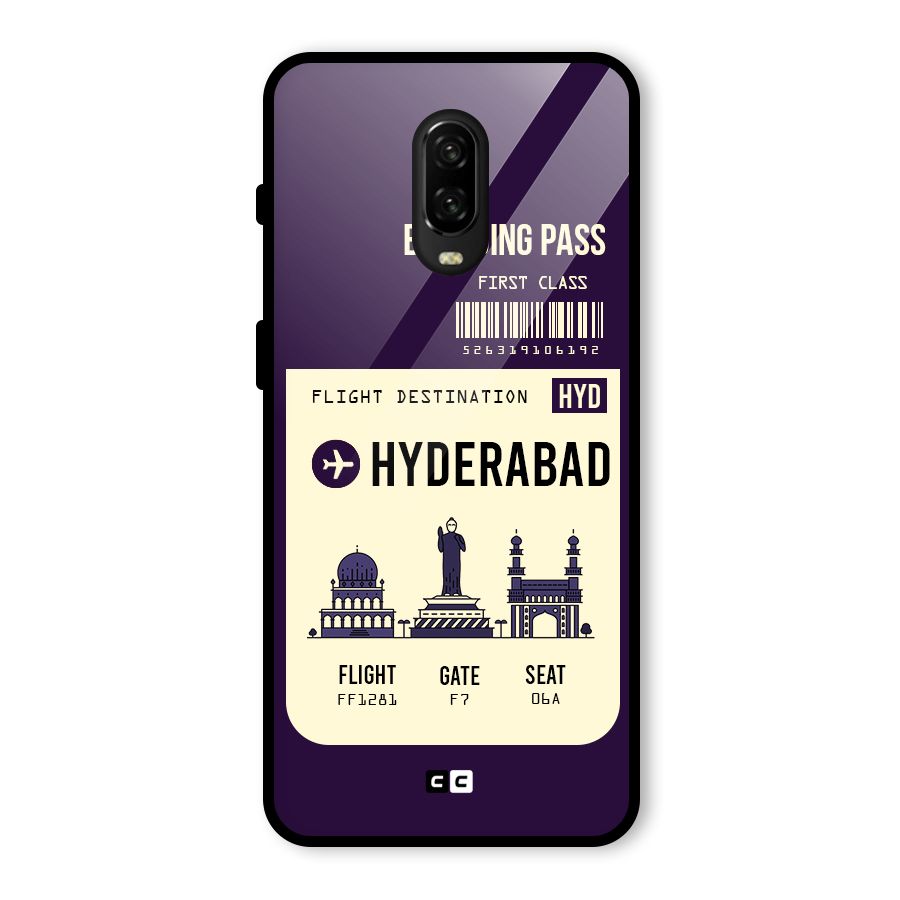 Hyderabad Boarding Pass Glass Back Case for OnePlus 6T