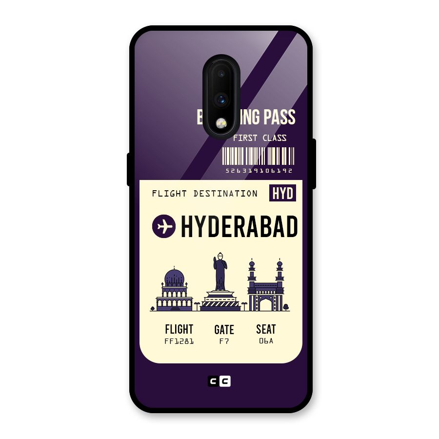 Hyderabad Boarding Pass Glass Back Case for OnePlus 7