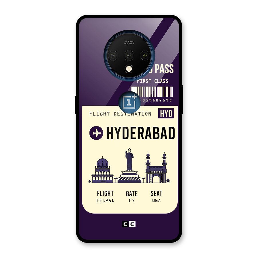 Hyderabad Boarding Pass Glass Back Case for OnePlus 7T