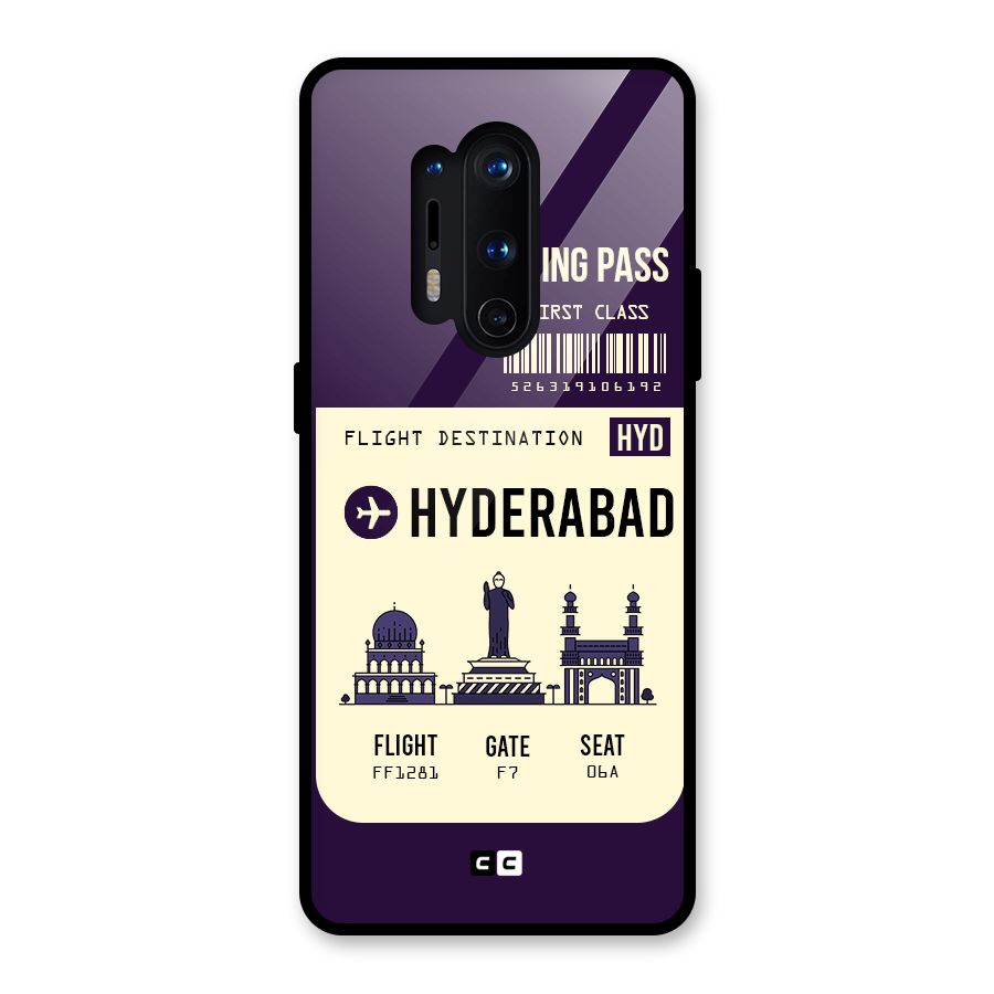 Hyderabad Boarding Pass Glass Back Case for OnePlus 8 Pro
