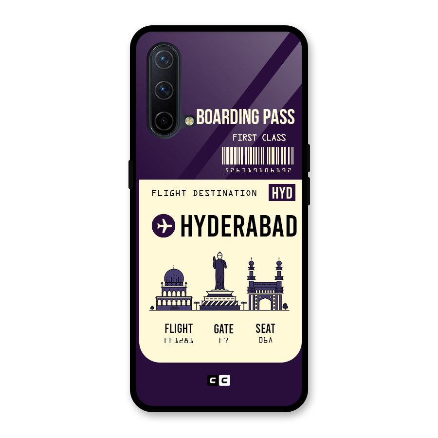 Hyderabad Boarding Pass Glass Back Case for OnePlus Nord CE 5G