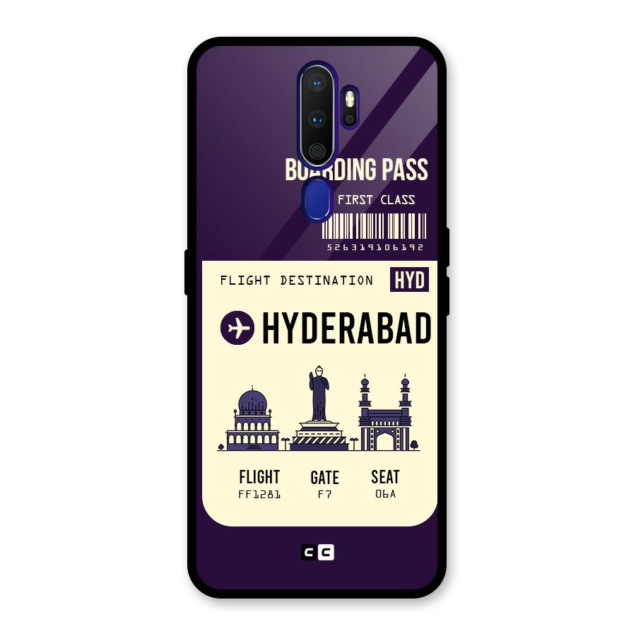 Hyderabad Boarding Pass Glass Back Case for Oppo A9 (2020)