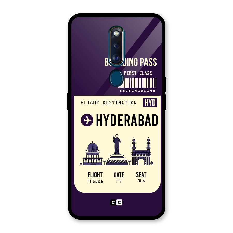 Hyderabad Boarding Pass Glass Back Case for Oppo F11 Pro