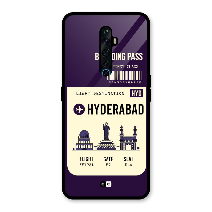 Hyderabad Boarding Pass Glass Back Case for Oppo Reno2 F
