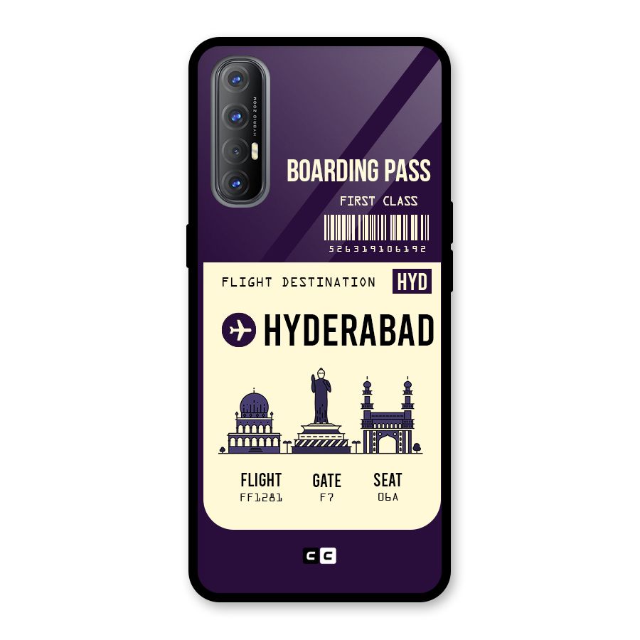 Hyderabad Boarding Pass Glass Back Case for Oppo Reno3 Pro