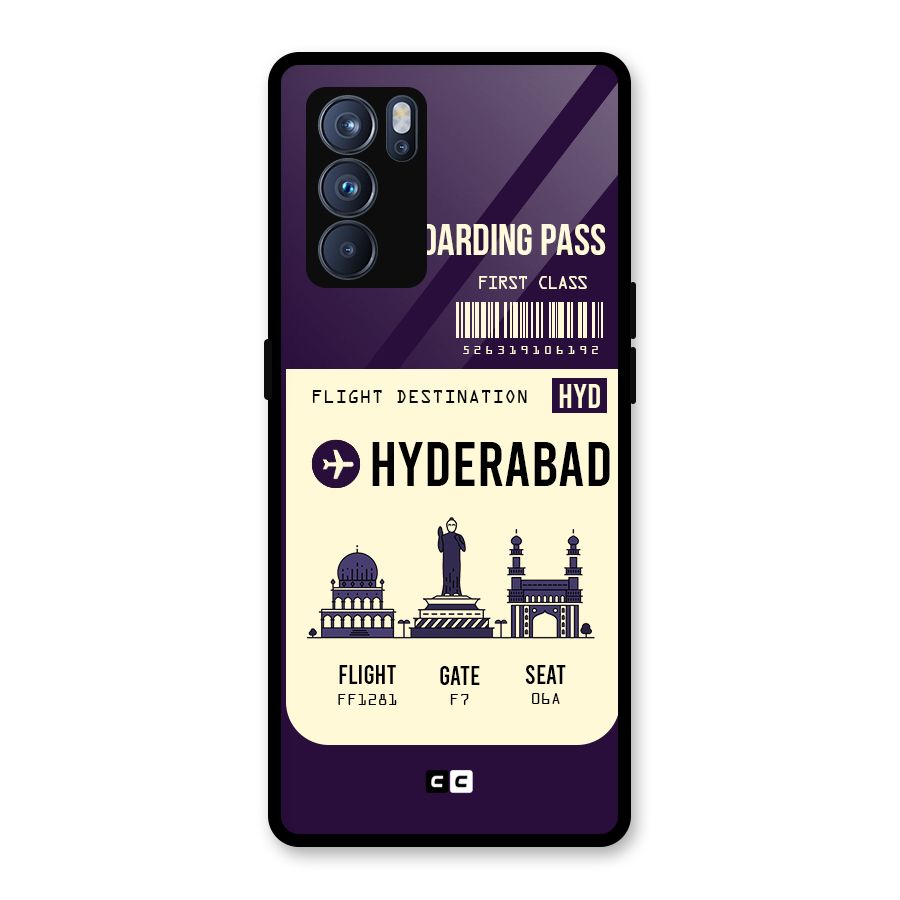 Hyderabad Boarding Pass Glass Back Case for Oppo Reno6 Pro 5G