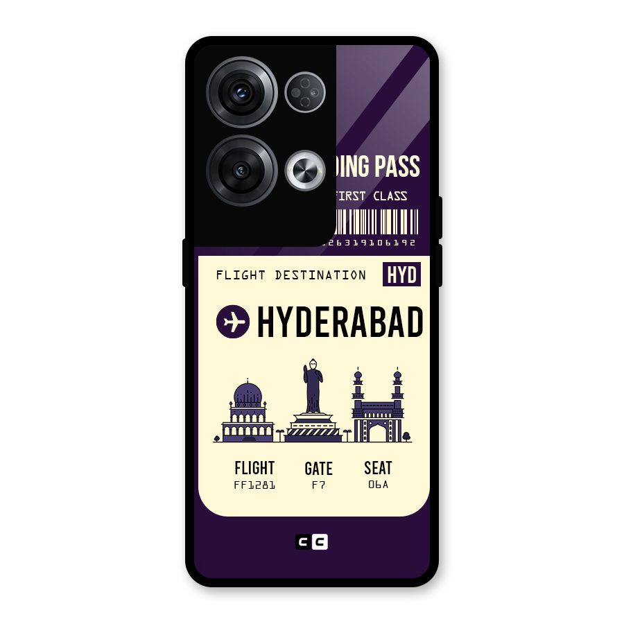 Hyderabad Boarding Pass Glass Back Case for Oppo Reno8 Pro 5G