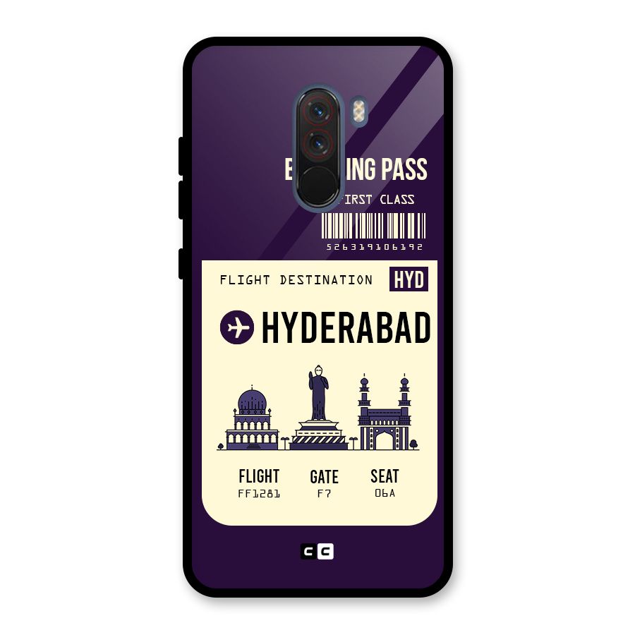 Hyderabad Boarding Pass Glass Back Case for Poco F1