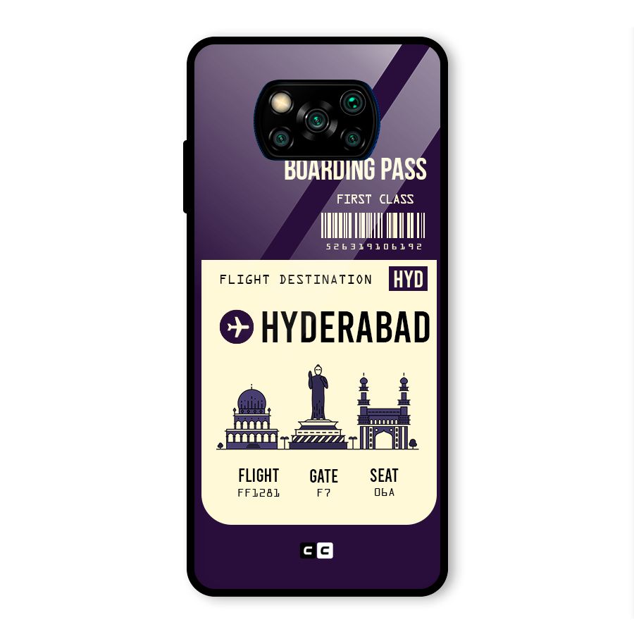 Hyderabad Boarding Pass Glass Back Case for Poco X3 Pro