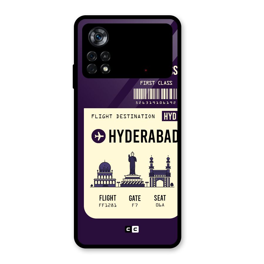 Hyderabad Boarding Pass Glass Back Case for Poco X4 Pro 5G