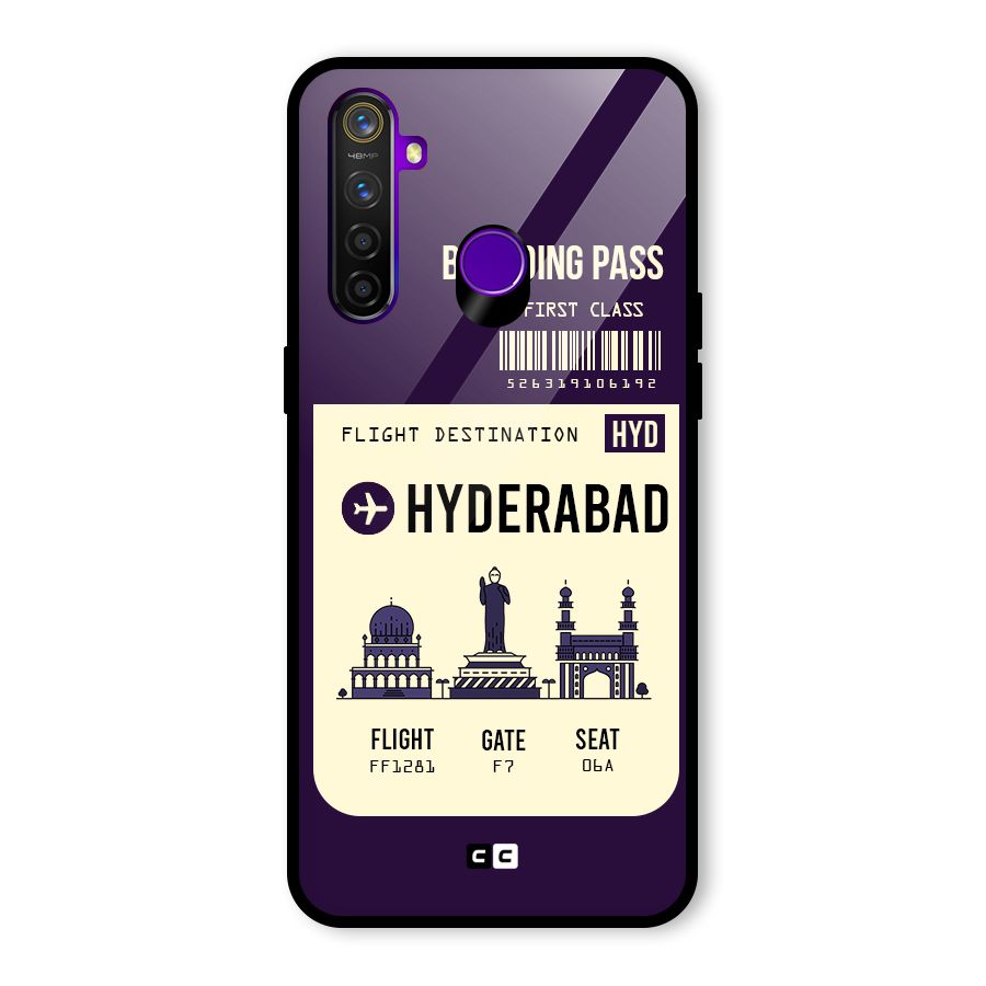 Hyderabad Boarding Pass Glass Back Case for Realme 5 Pro