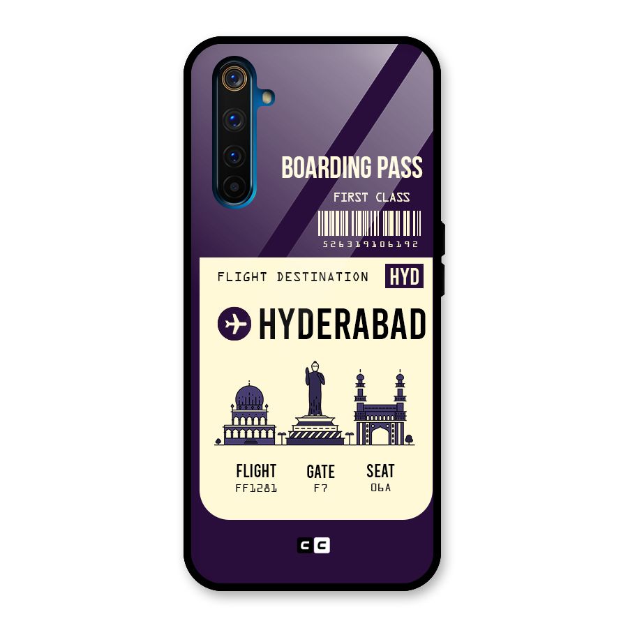 Hyderabad Boarding Pass Glass Back Case for Realme 6 Pro