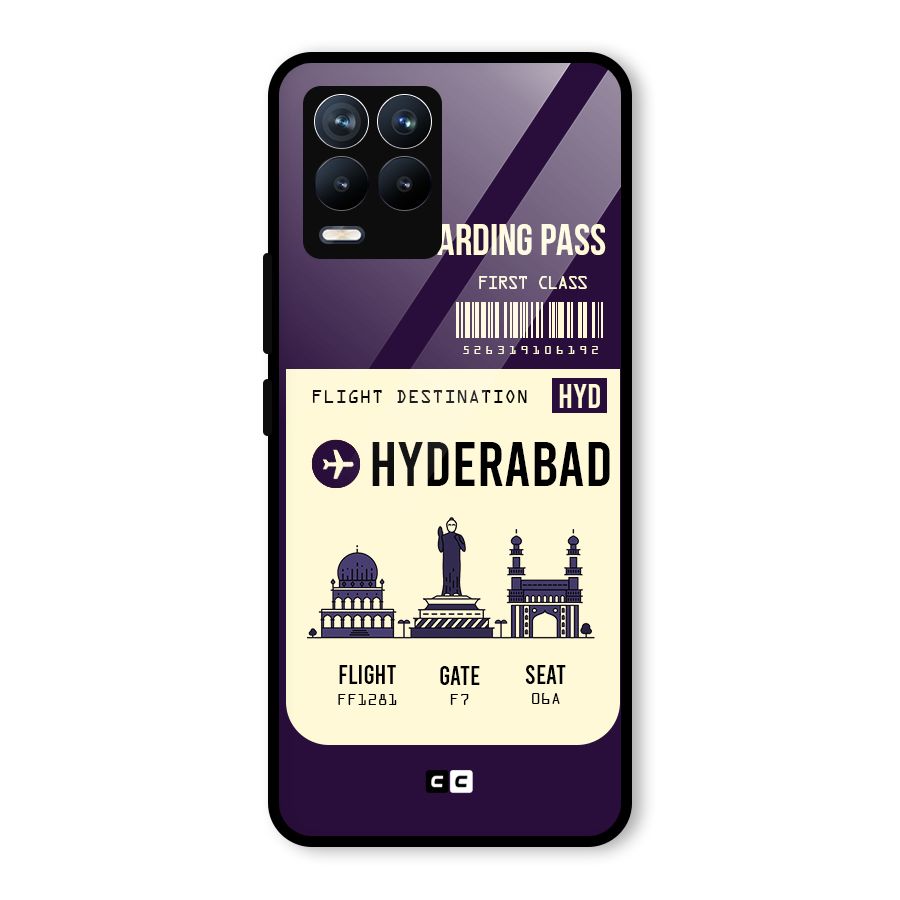 Hyderabad Boarding Pass Glass Back Case for Realme 8 Pro