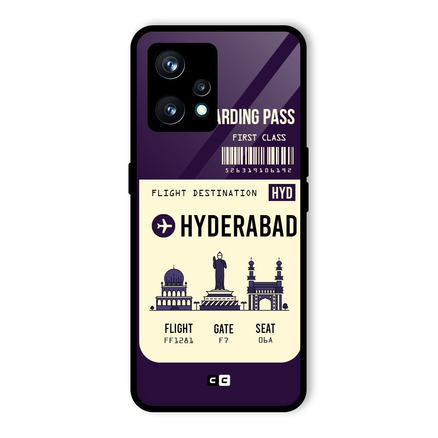 Hyderabad Boarding Pass Glass Back Case for Realme 9 Pro Plus 5G
