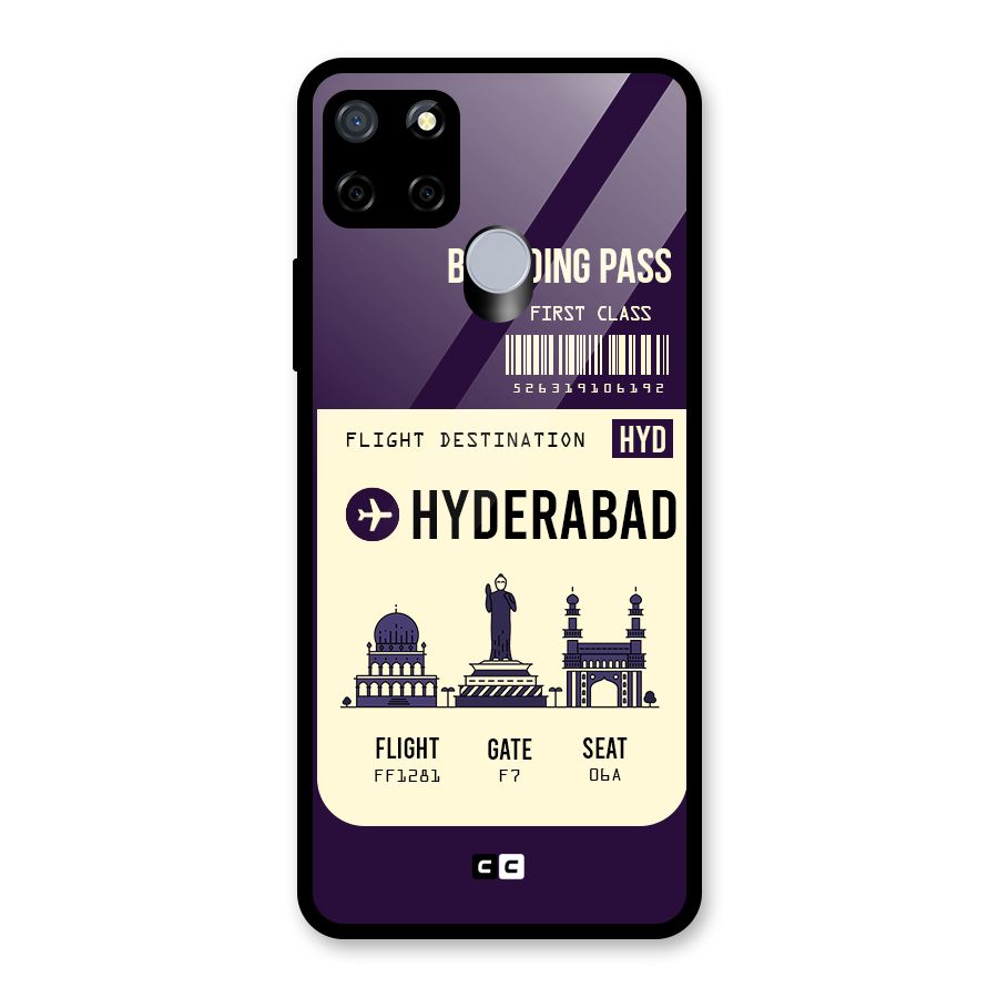 Hyderabad Boarding Pass Glass Back Case for Realme C12