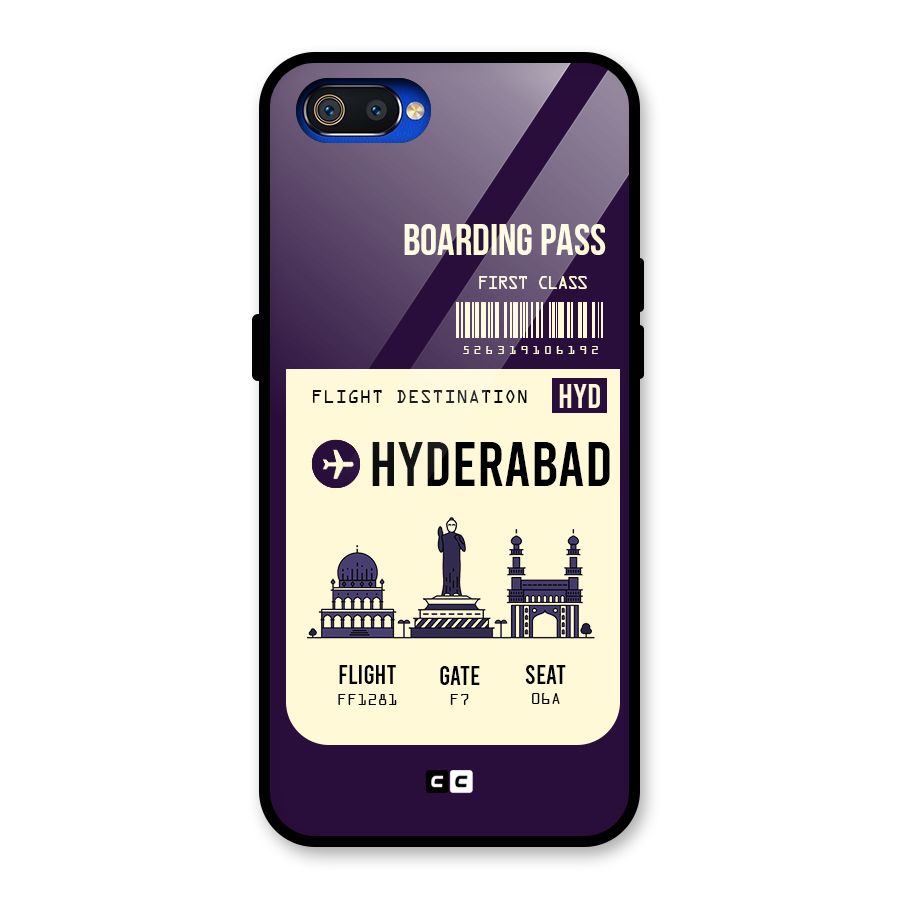 Hyderabad Boarding Pass Glass Back Case for Realme C2