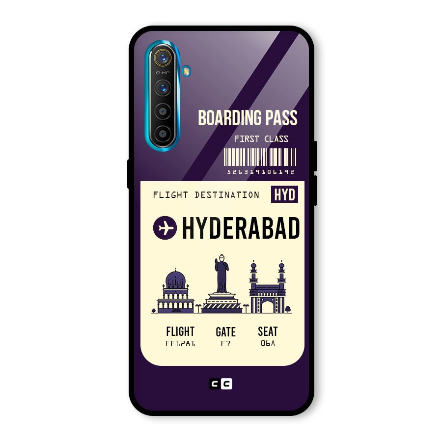 Hyderabad Boarding Pass Glass Back Case for Realme X2