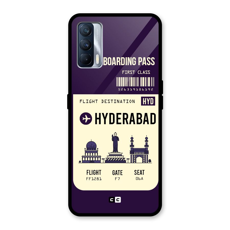 Hyderabad Boarding Pass Glass Back Case for Realme X7