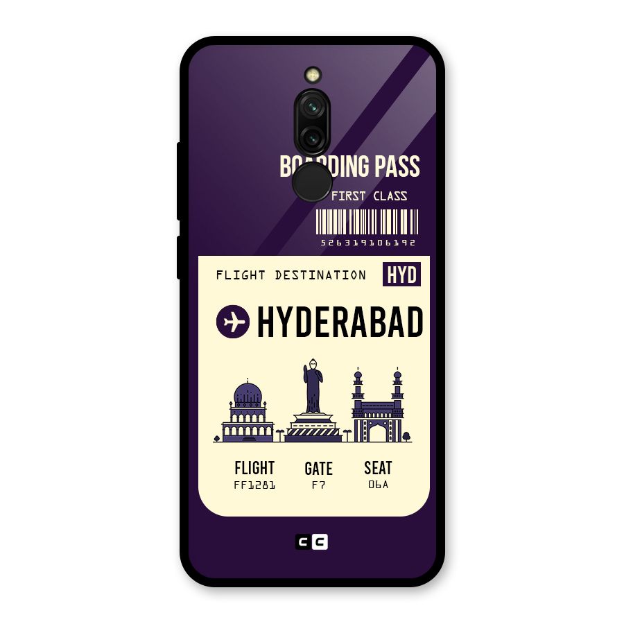 Hyderabad Boarding Pass Glass Back Case for Redmi 8