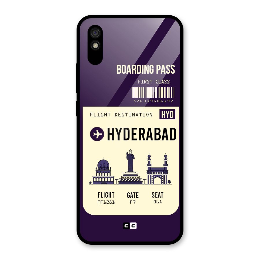 Hyderabad Boarding Pass Glass Back Case for Redmi 9A