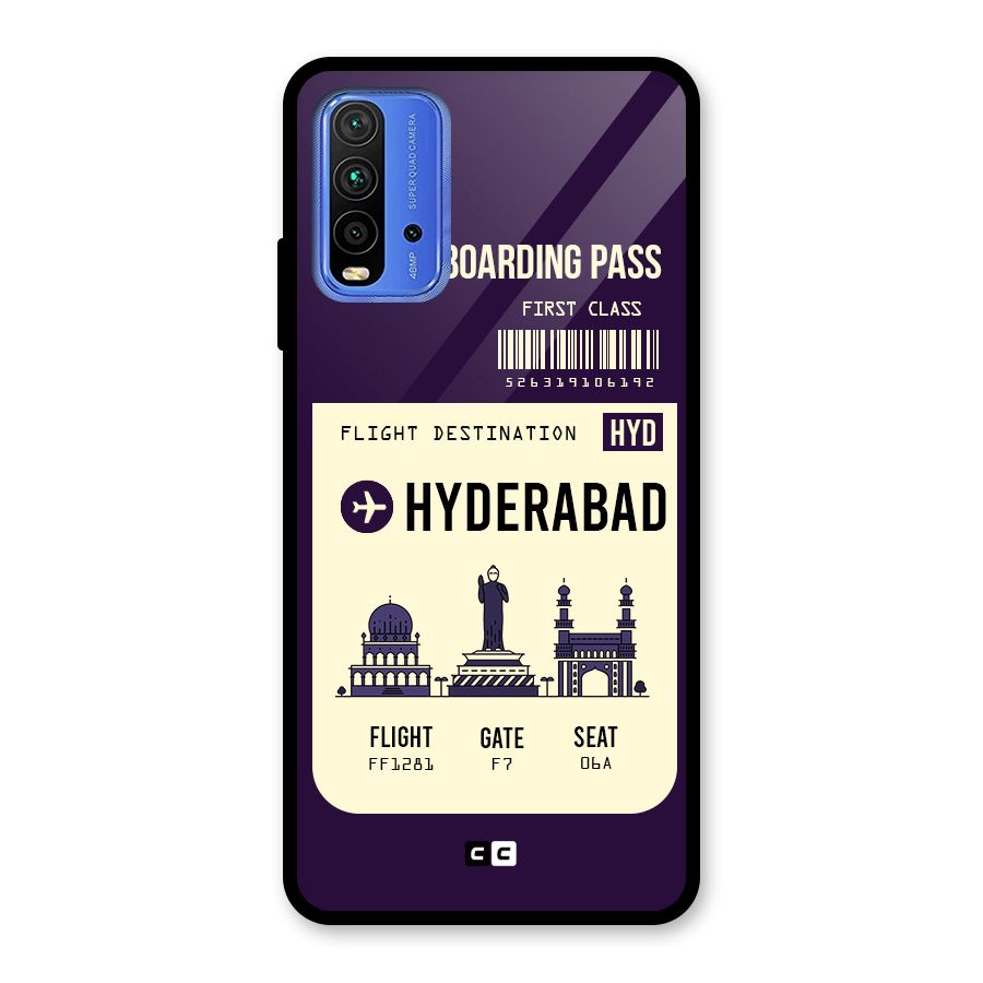 Hyderabad Boarding Pass Glass Back Case for Redmi 9 Power