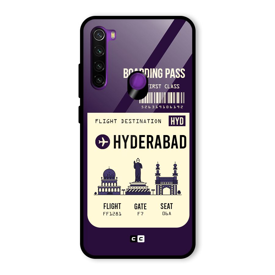 Hyderabad Boarding Pass Glass Back Case for Redmi Note 8