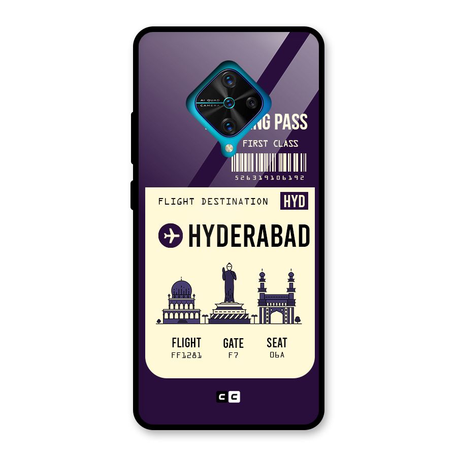 Hyderabad Boarding Pass Glass Back Case for Vivo S1 Pro