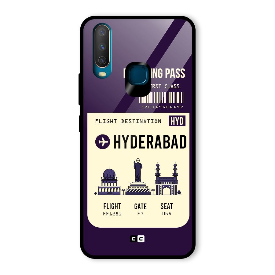 Hyderabad Boarding Pass Glass Back Case for Vivo U10