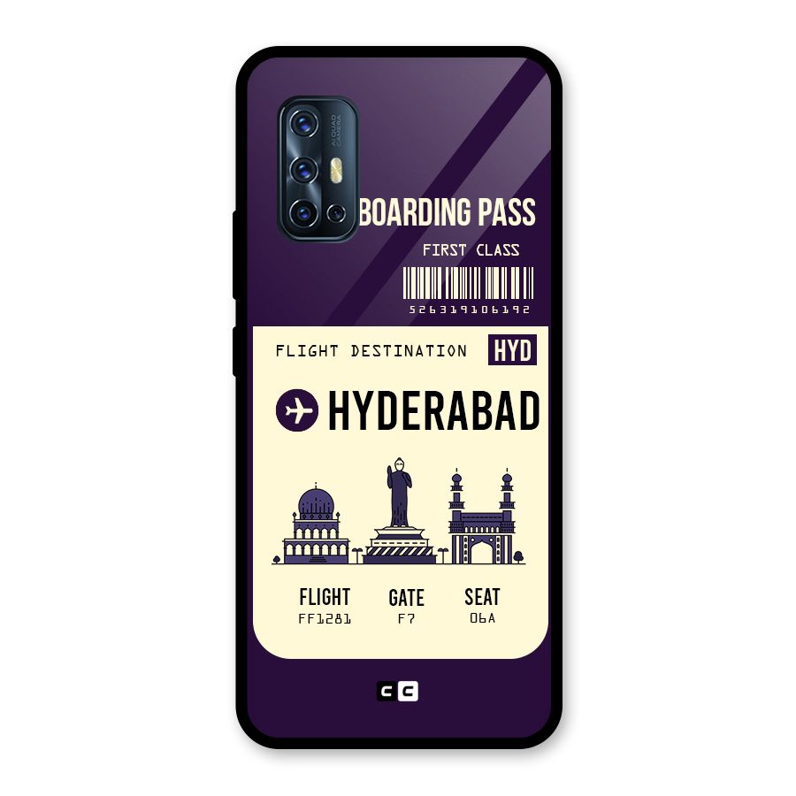 Hyderabad Boarding Pass Glass Back Case for Vivo V17