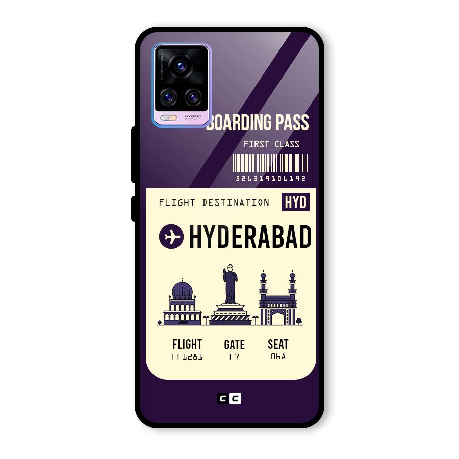 Hyderabad Boarding Pass Glass Back Case for Vivo V20 Pro