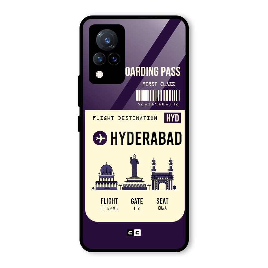 Hyderabad Boarding Pass Glass Back Case for Vivo V21 5G