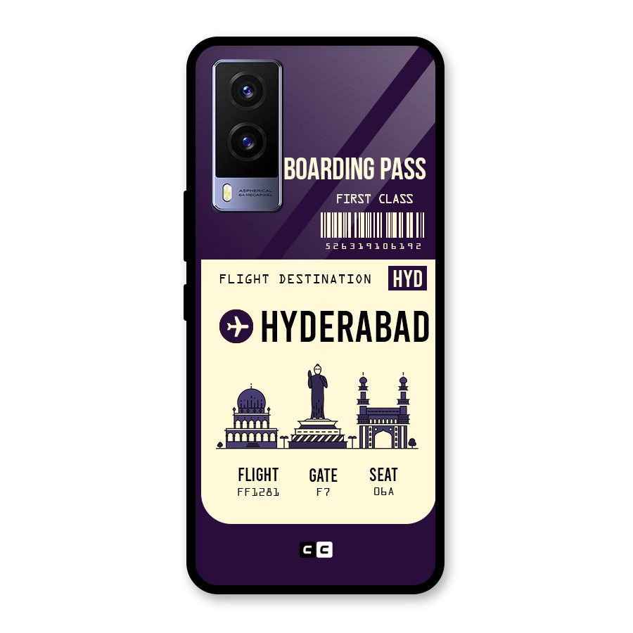 Hyderabad Boarding Pass Glass Back Case for Vivo V21e 5G