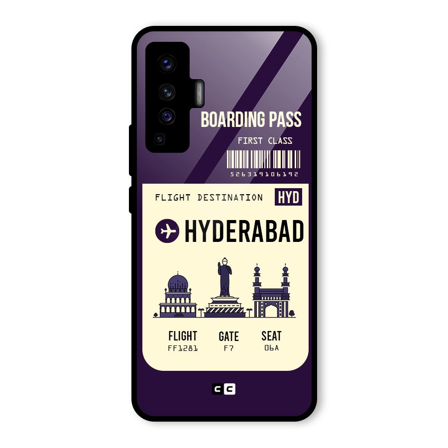Hyderabad Boarding Pass Glass Back Case for Vivo X50