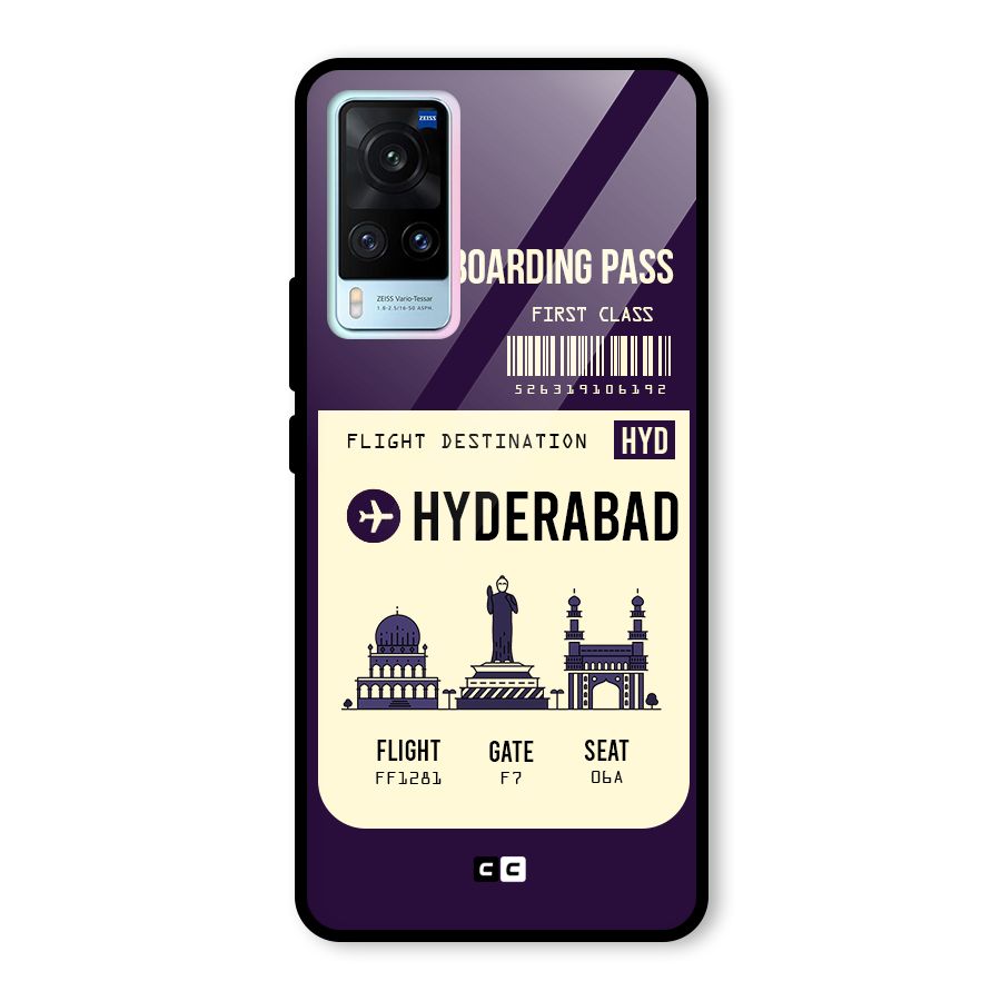 Hyderabad Boarding Pass Glass Back Case for Vivo X60