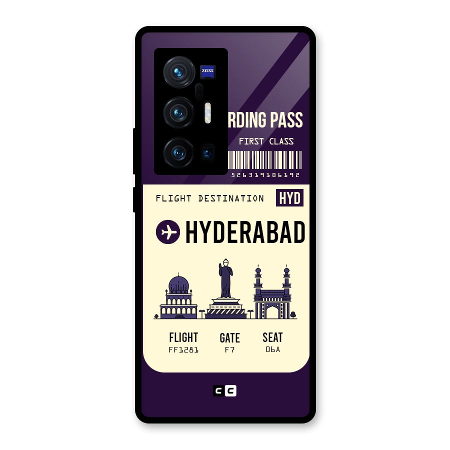 Hyderabad Boarding Pass Glass Back Case for Vivo X70 Pro Plus