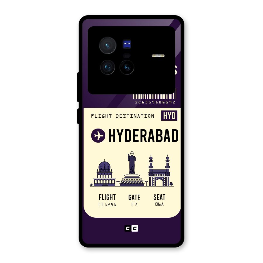 Hyderabad Boarding Pass Glass Back Case for Vivo X80