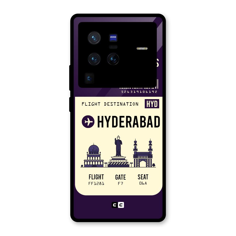 Hyderabad Boarding Pass Glass Back Case for Vivo X80 Pro