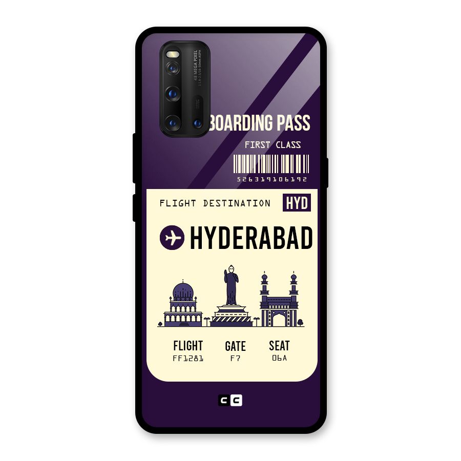 Hyderabad Boarding Pass Glass Back Case for Vivo iQOO 3