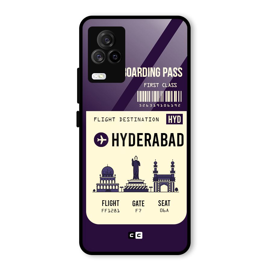 Hyderabad Boarding Pass Glass Back Case for Vivo iQOO 7 Legend 5G