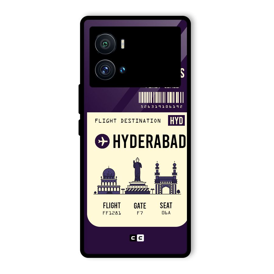 Hyderabad Boarding Pass Glass Back Case for Vivo iQOO 9 Pro
