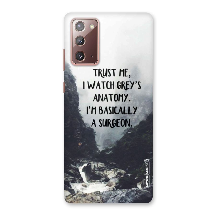 I Am A Surgeon Back Case for Galaxy Note 20