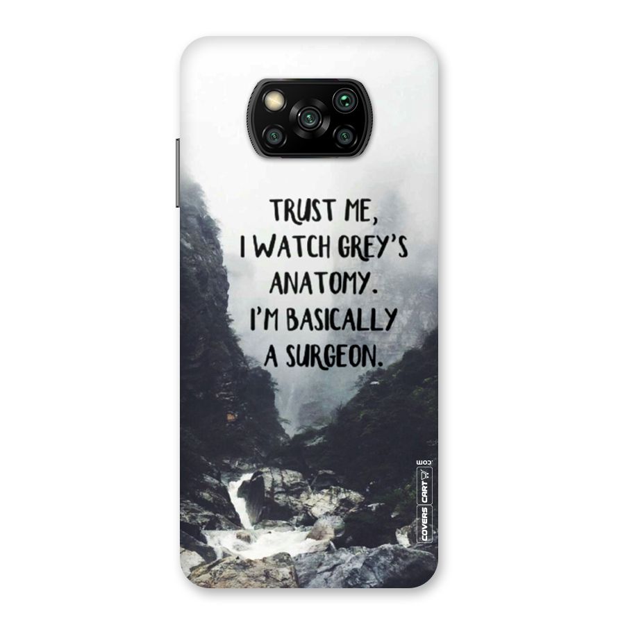 I Am A Surgeon Back Case for Poco X3