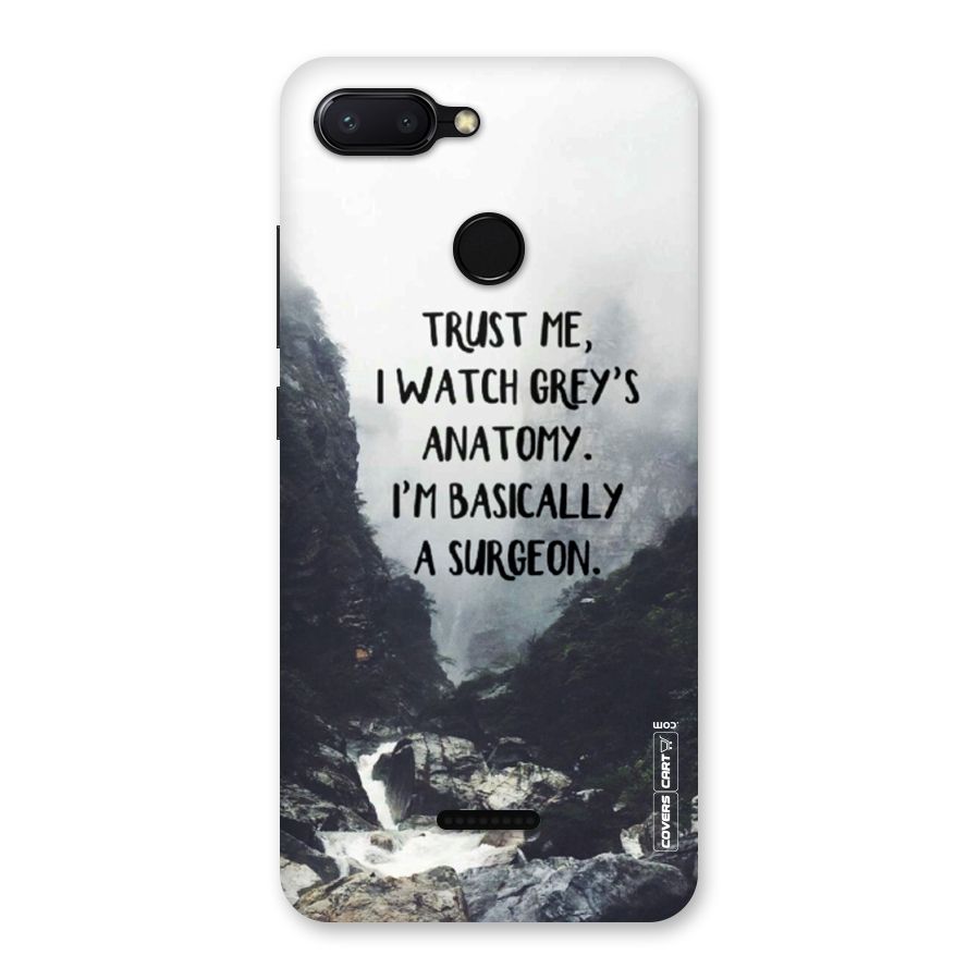 I Am A Surgeon Back Case for Redmi 6
